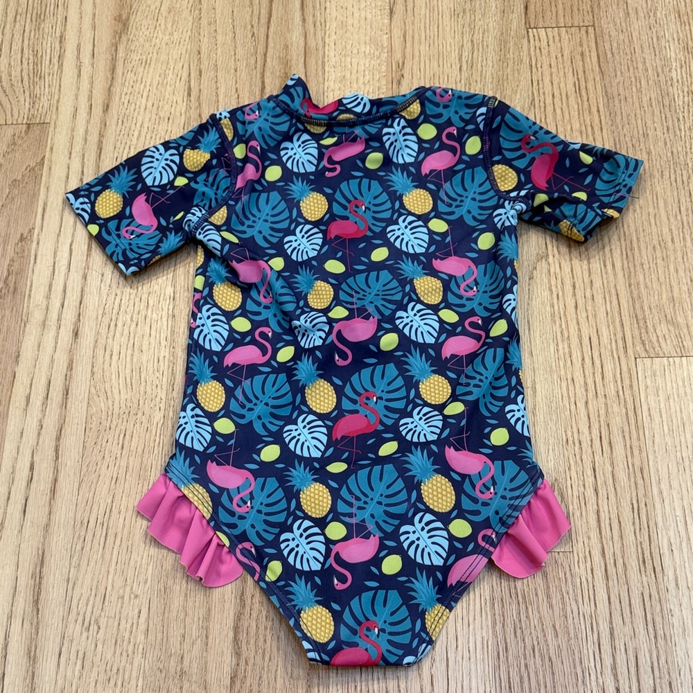 Girls Swimsuit Flamingo with Ruffles